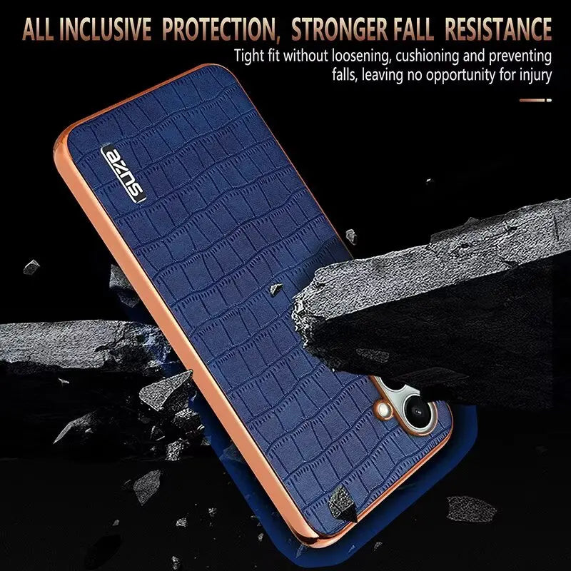 LuxEdge Shield – Plating Bumper Leather Case for Galaxy S Series