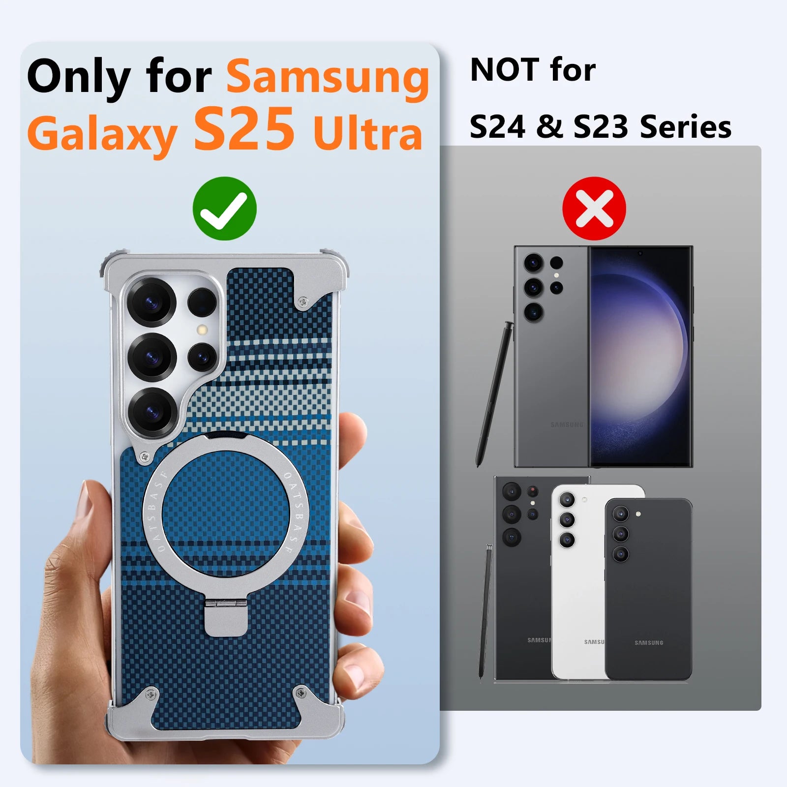 MagFrame Carbon – Sleek Frameless MagSafe Case for Galaxy S25 Ultra