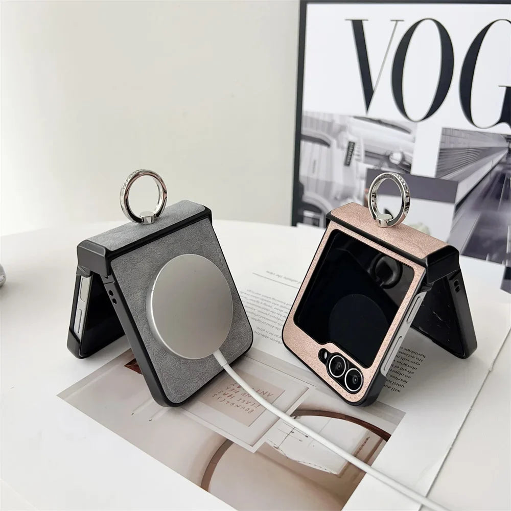 Elegant Leather Stand Case for Z Flip Series