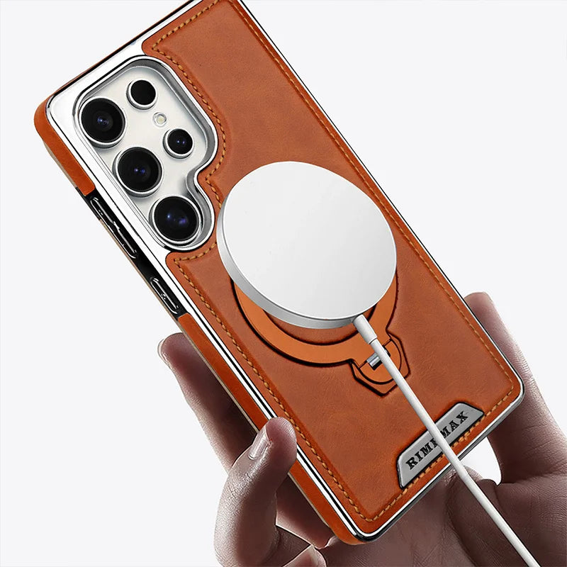 Samsung Galaxy S MagSafe Leather Case – Rotating Stand Back Cover