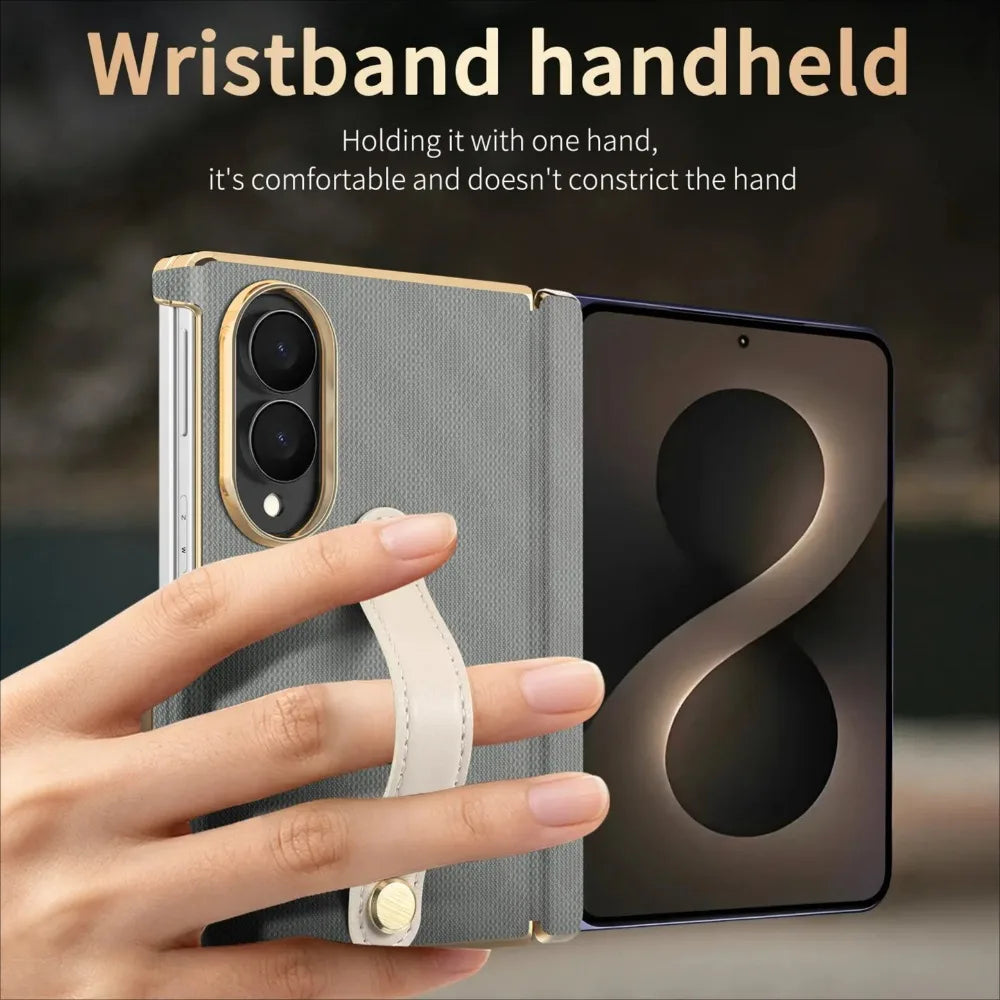 Samsung Galaxy Z Fold 8 Leather Wrist Strap Case
