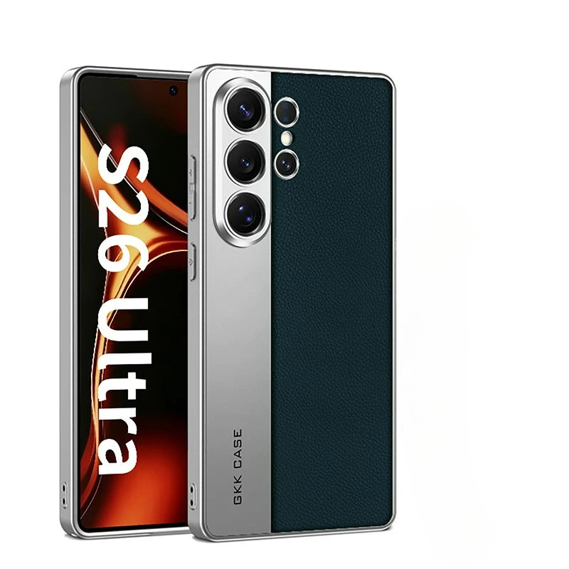 Samsung Galaxy S26 Ultra Ultra-Thin Leather Case – Matte Electroplated Cover - Odin case