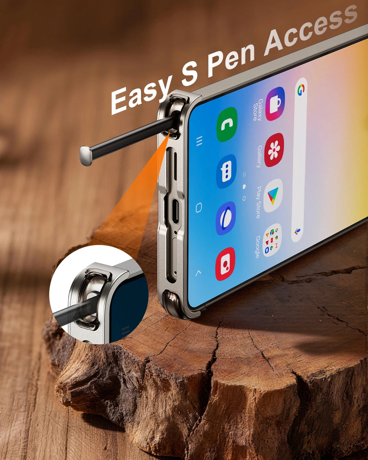 Samsung Galaxy S26 Ultra MagSafe Wood Case – 360° Ring Stand Cover