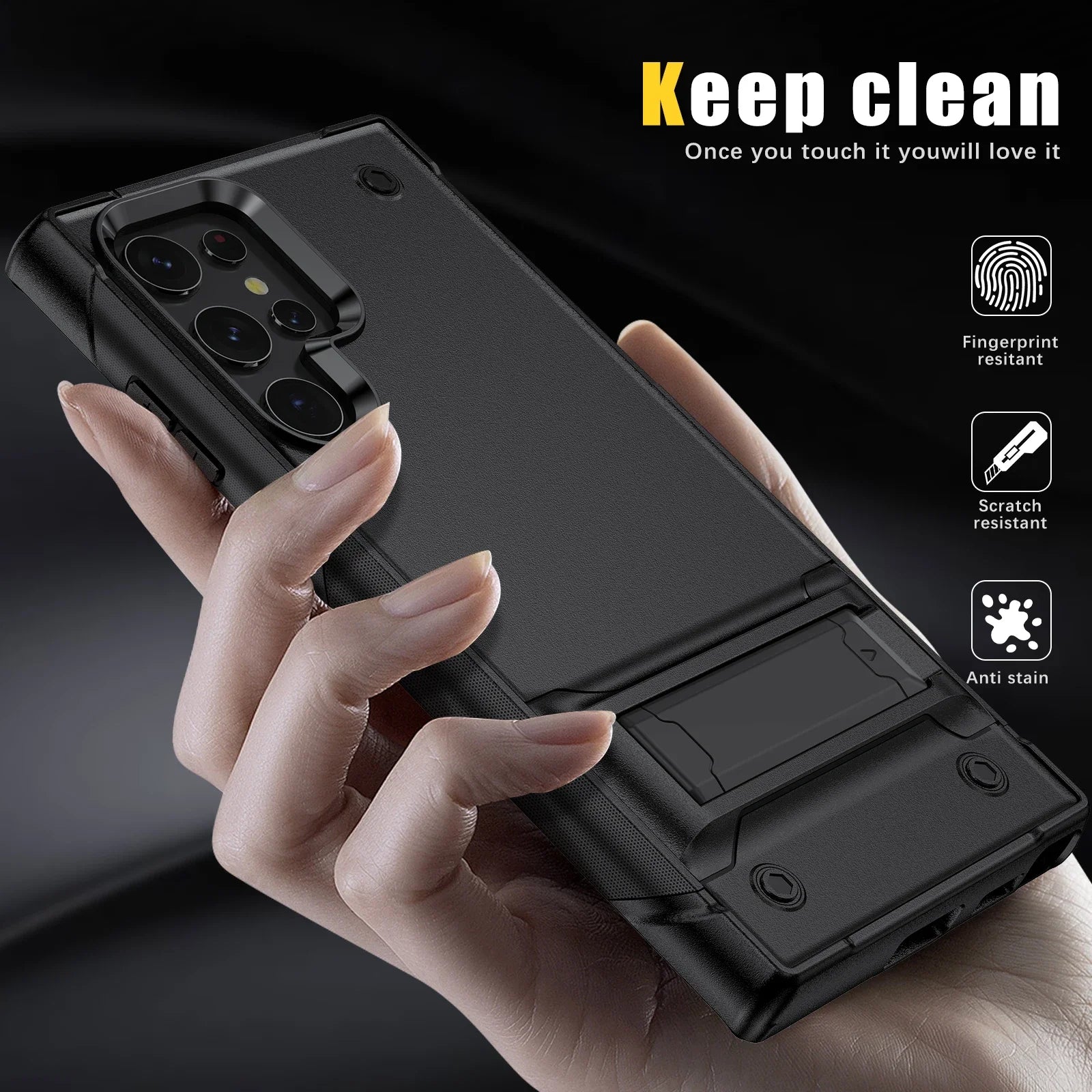 Protective Case for Samsung Galaxy S24 with Kickstand