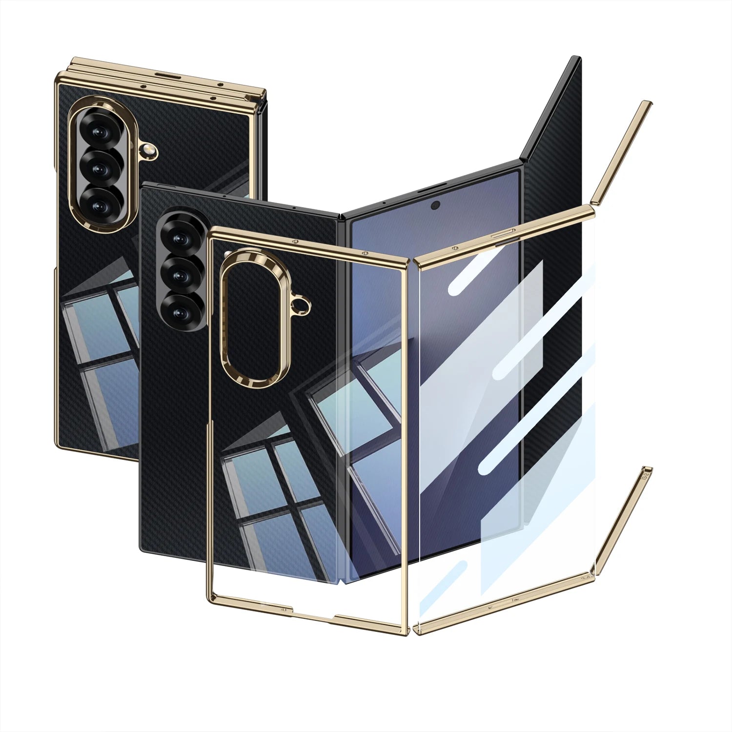 Samsung Galaxy Z TriFold Ultra-Thin Clear Case – Plated Front Screen Cover