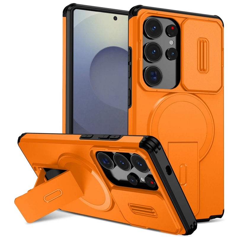 Samsung Galaxy S26 Ultra MagSafe Armor Case Magnetic Stand Orange Pink Black Red