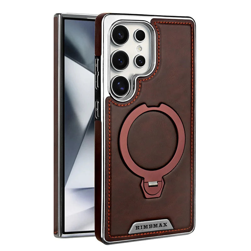 Samsung Galaxy S MagSafe Leather Case – Rotating Stand Back Cover