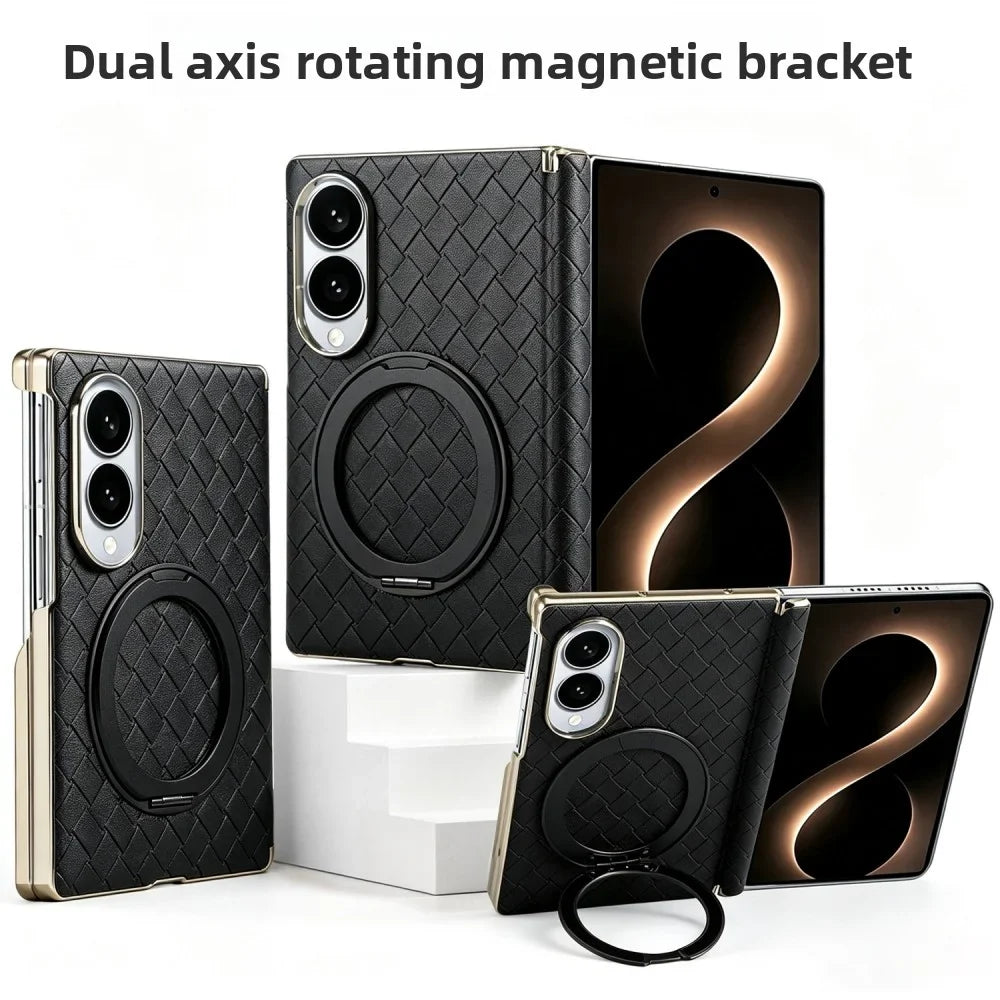 Samsung Galaxy Z Fold 8 MagSafe Leather Ring Stand Case