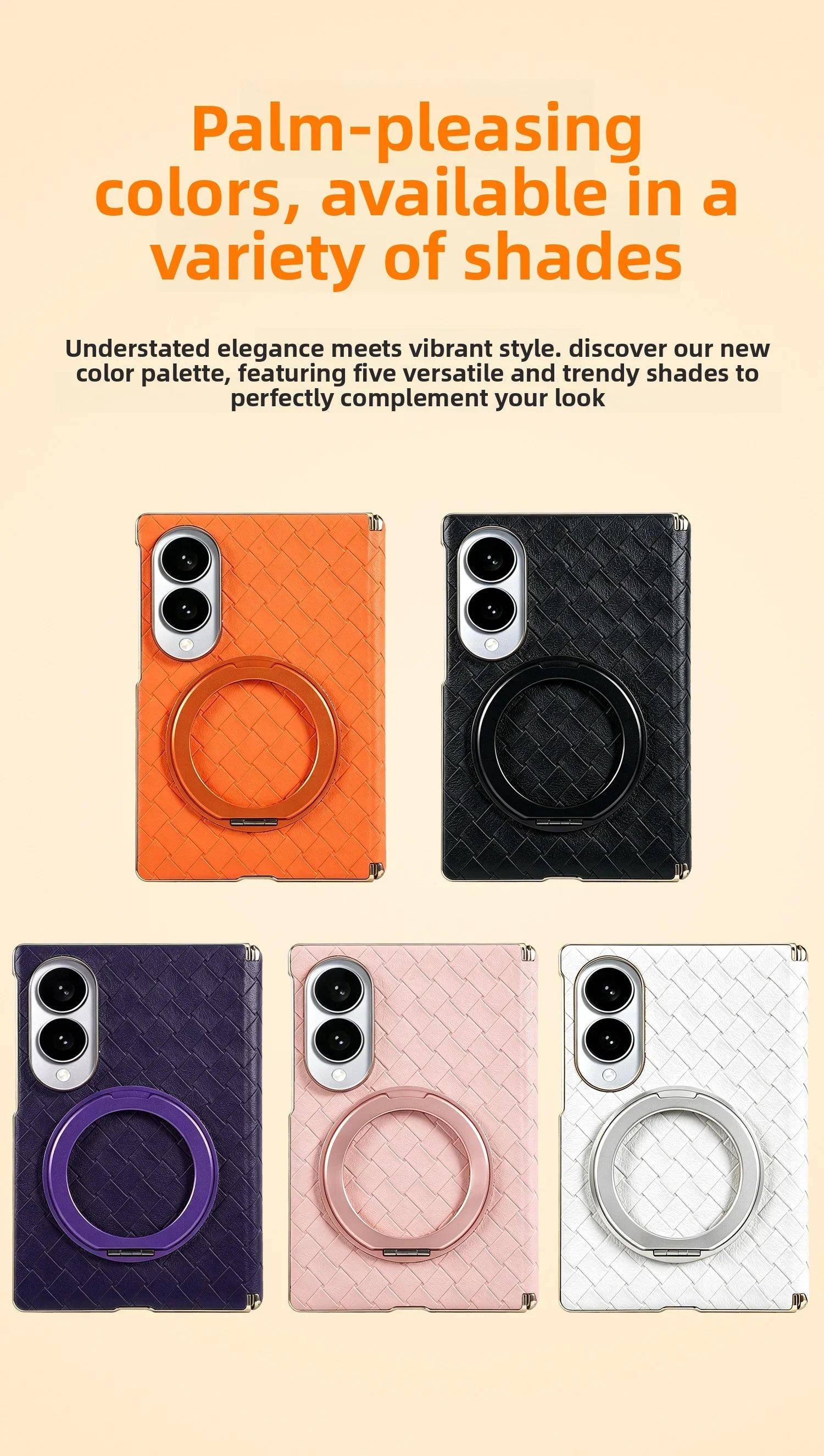 Samsung Galaxy Z Fold 8 MagSafe Leather Ring Stand Case