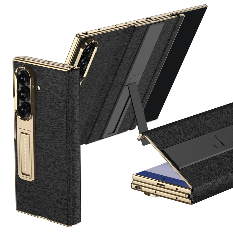 Samsung Galaxy Z TriFold Magnetic Leather Case with Hinge Stand — Best Overall