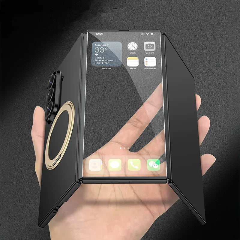 Samsung Galaxy Z TriFold Magnetic Ring Holder Case – Glass & PC Cover