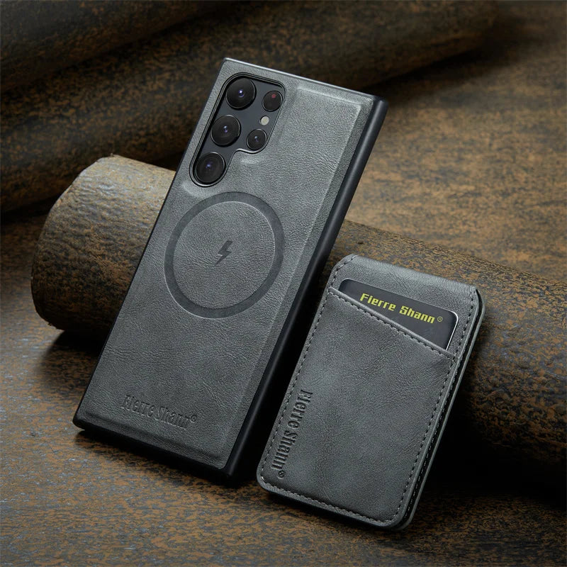 Samsung Galaxy S26 Ultra MagSafe Leather Flip Case – Wallet Cover - Odin case