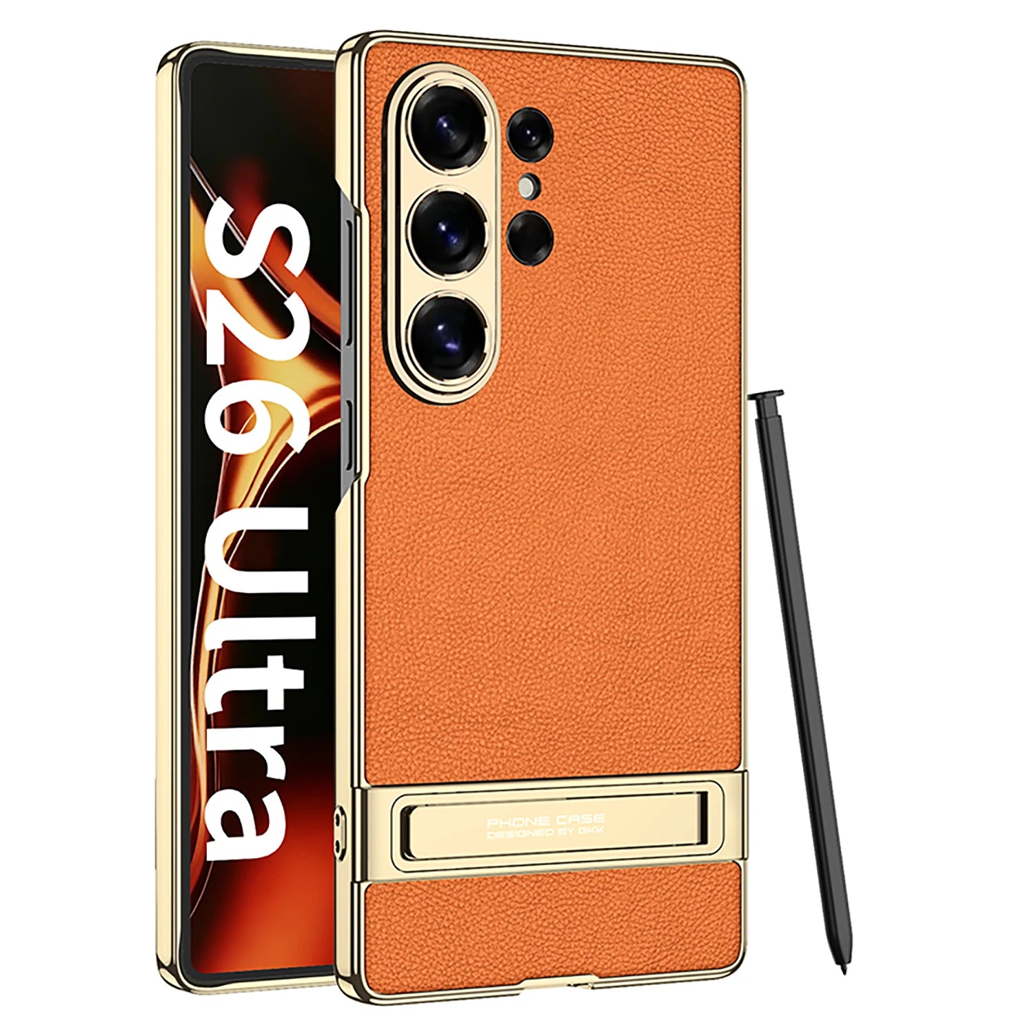 Samsung Galaxy S26 Ultra Leather Case – Strap Holder Back Cover