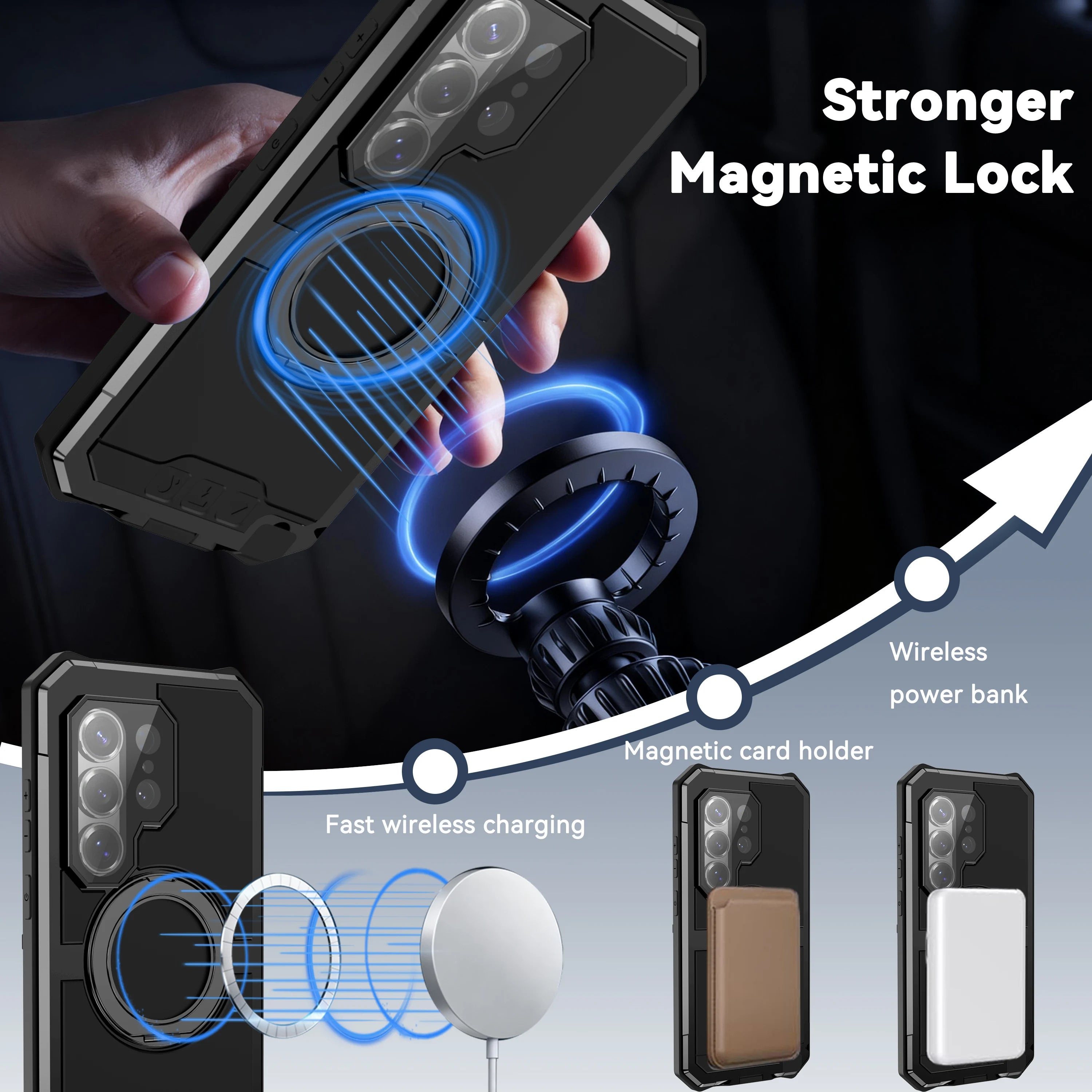 Samsung Galaxy S26 Ultra Metal Frame MagSafe Case – Aluminum Bracket Cover