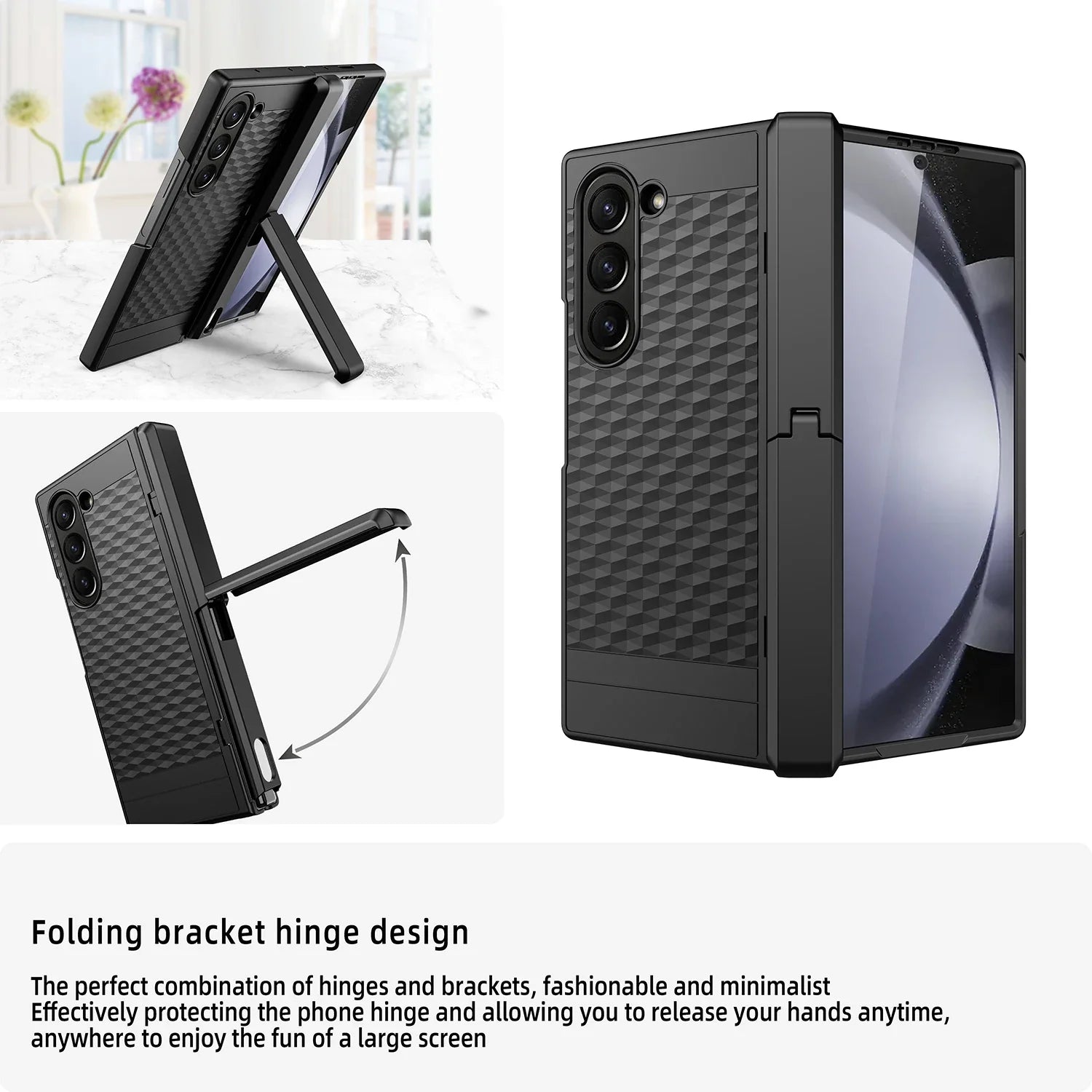 Full Protective Case with Invisible Bracket For Samsung Z Fold 6