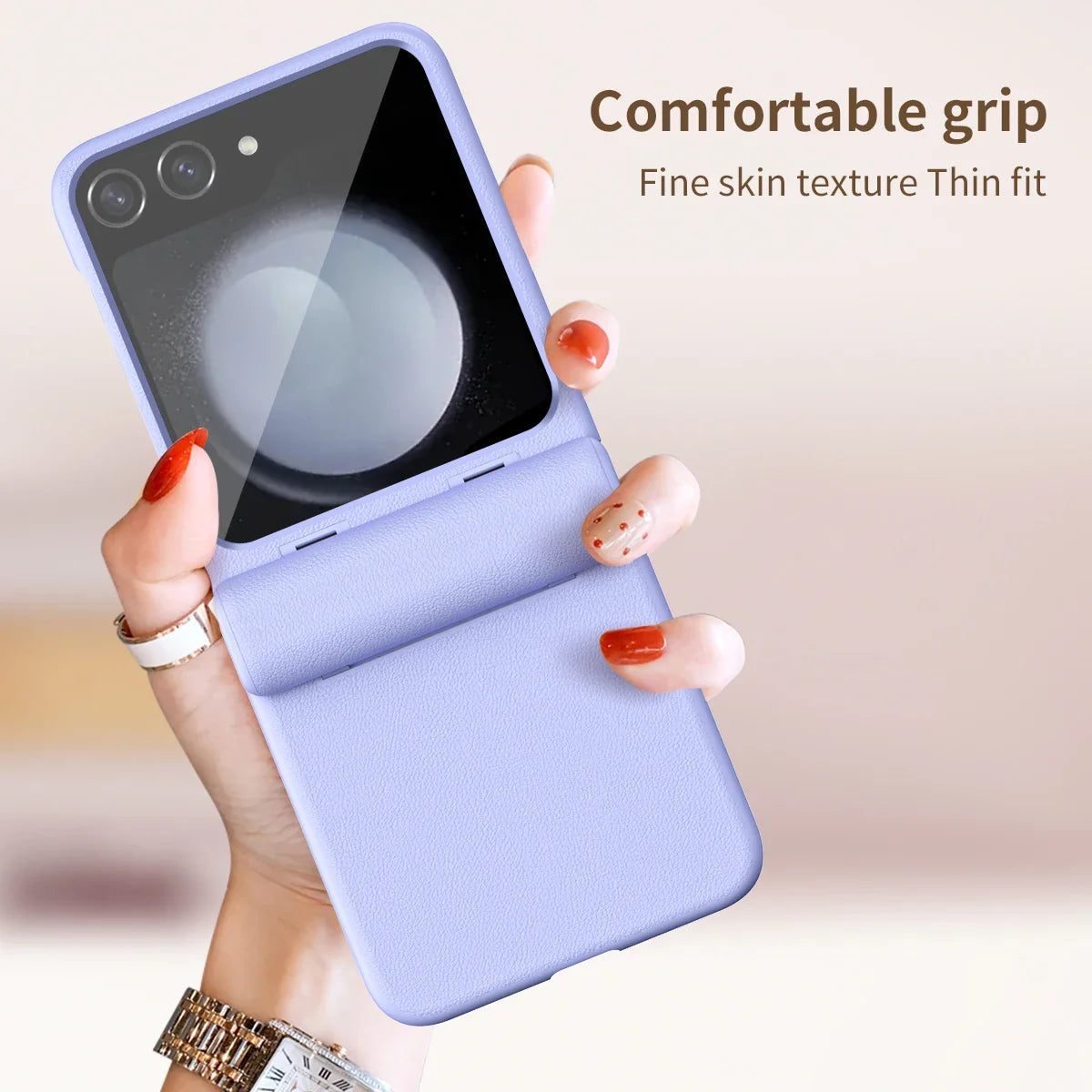 Leather Case with Hinge Protection For Samsung Z Flip 6
