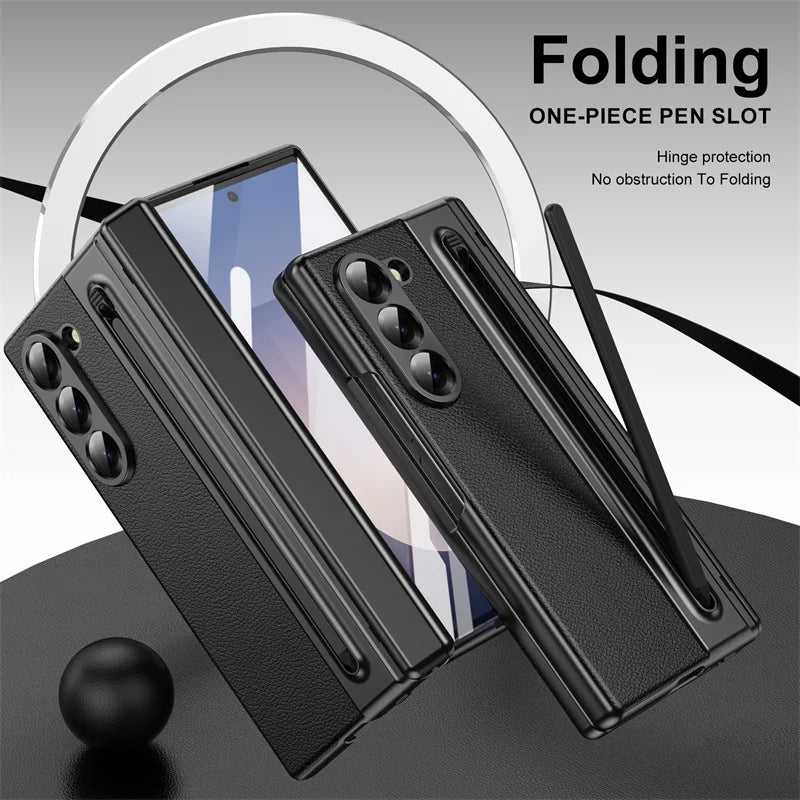 Premium Leather Case with Pen Slot & Full Protection for Z Fold