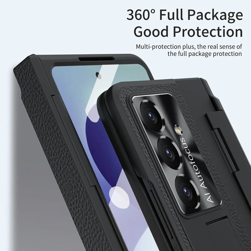 Luxury Leather Kickstand Case for Samsung Galaxy Z Fold 8