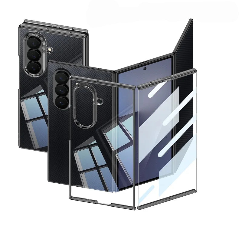 Samsung Galaxy Z TriFold Clear Case – Transparent Stand Cover with Screen Guard