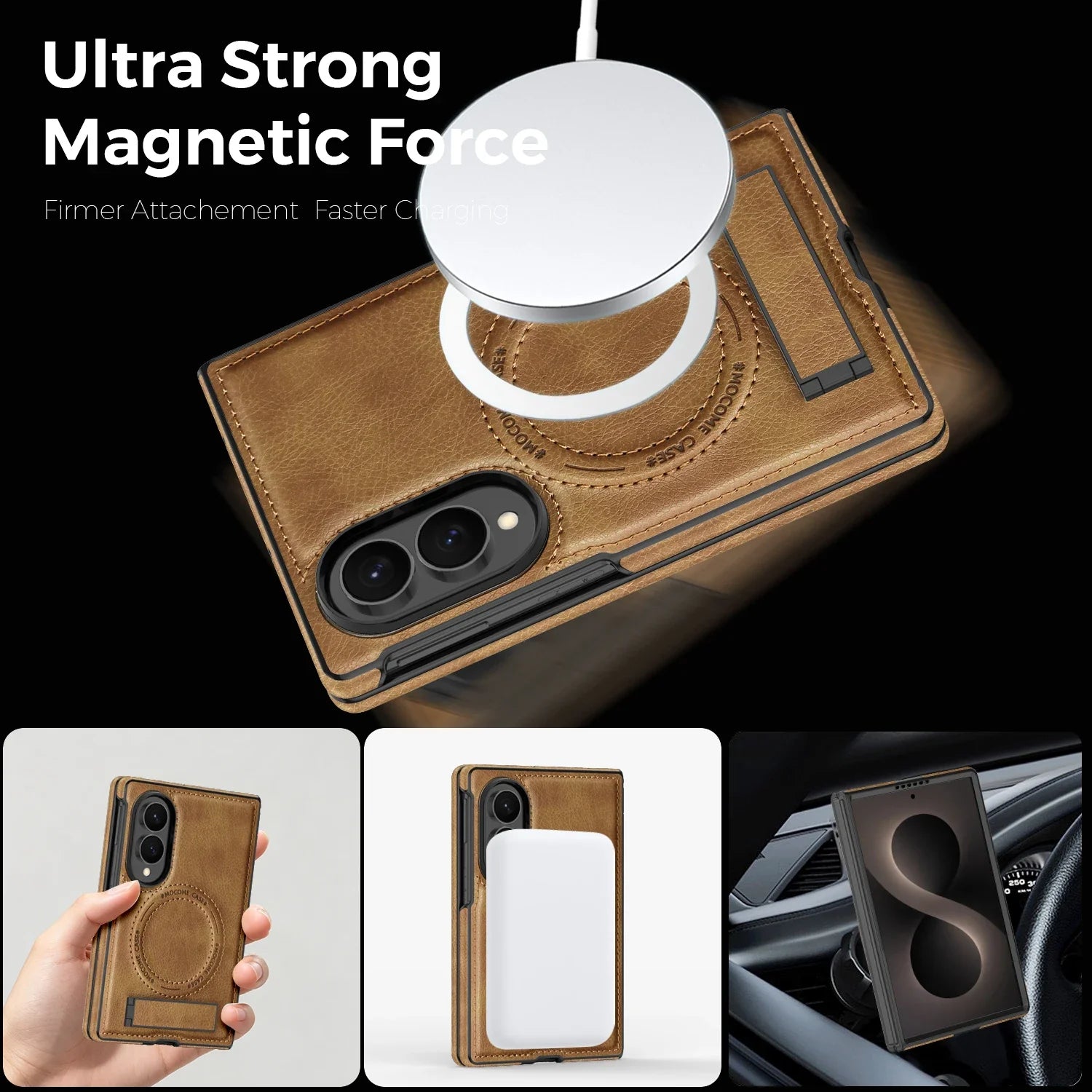 Magsafe Leather Kickstand Case For Galaxy Z Fold 8