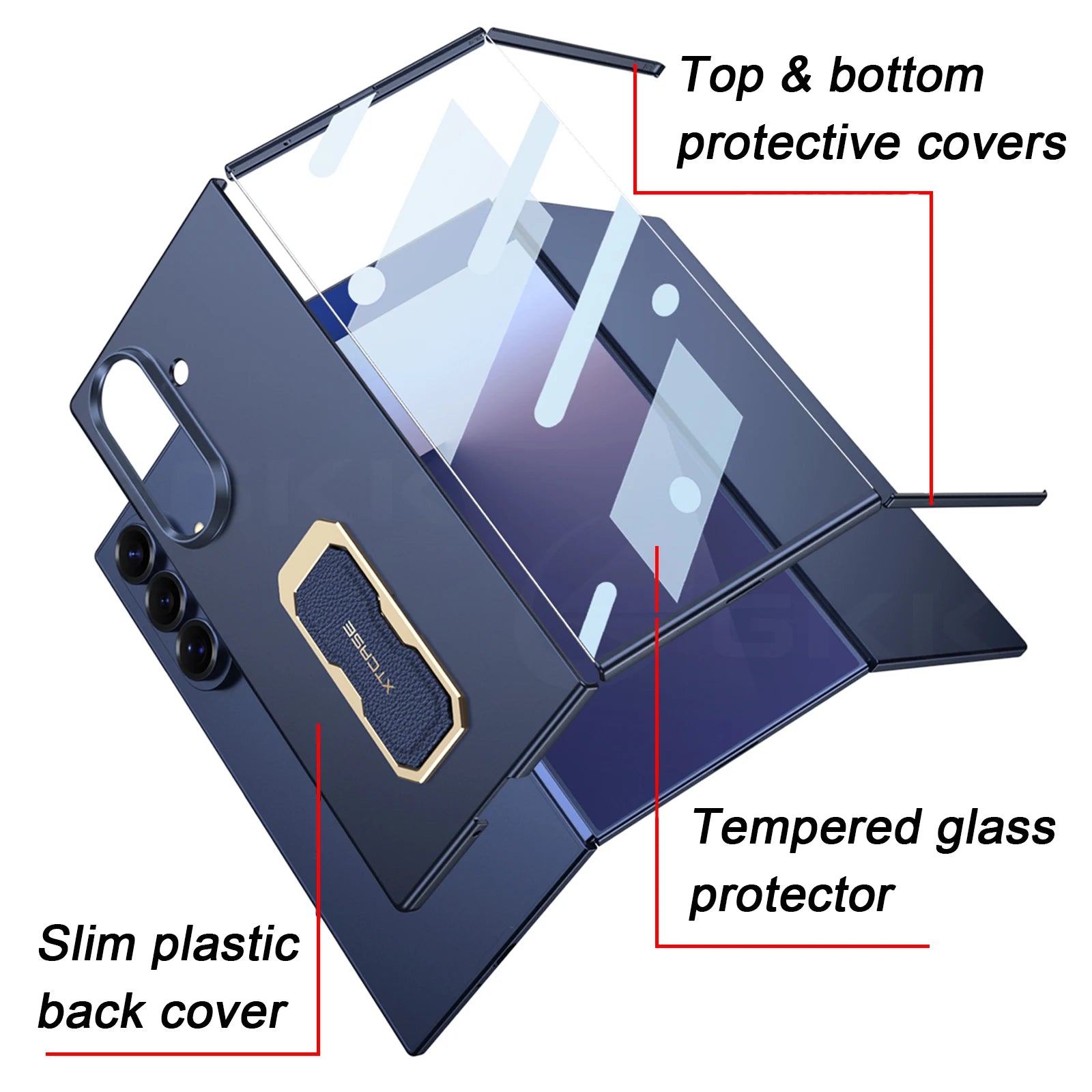 Samsung Galaxy Z TriFold Ultra-Thin Ring Holder Case with Strap