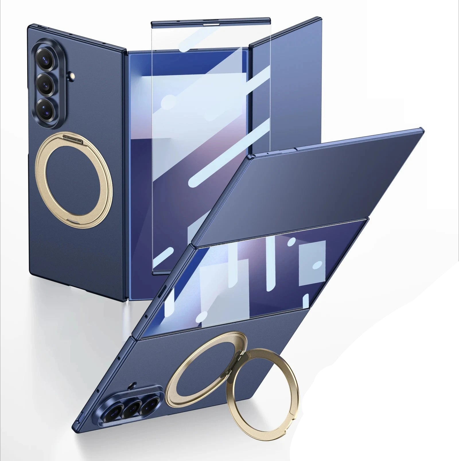 Samsung Galaxy Z TriFold Magnetic Ring Holder Case – Glass & PC Cover