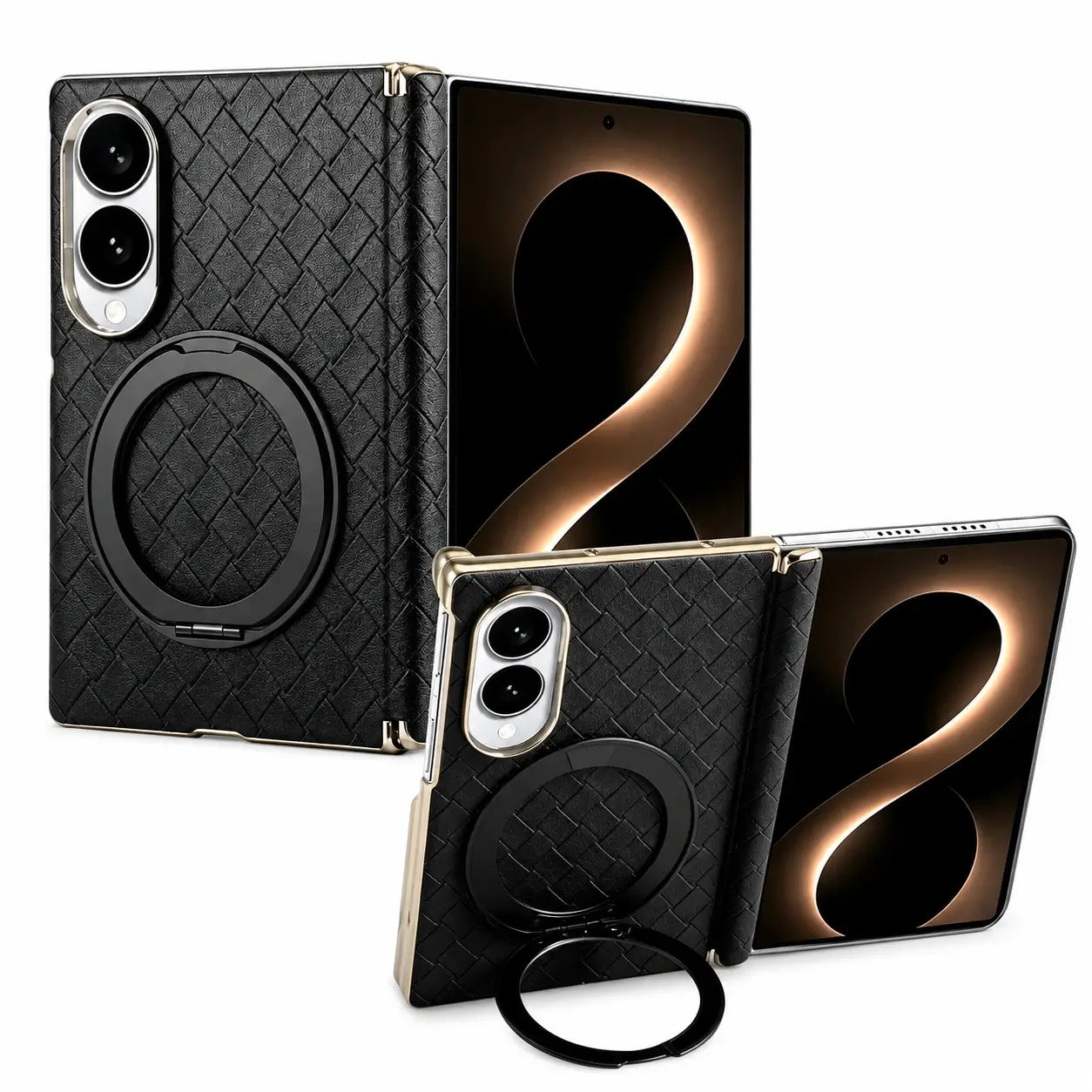 Samsung Galaxy Z Fold 8 MagSafe Leather Ring Stand Case