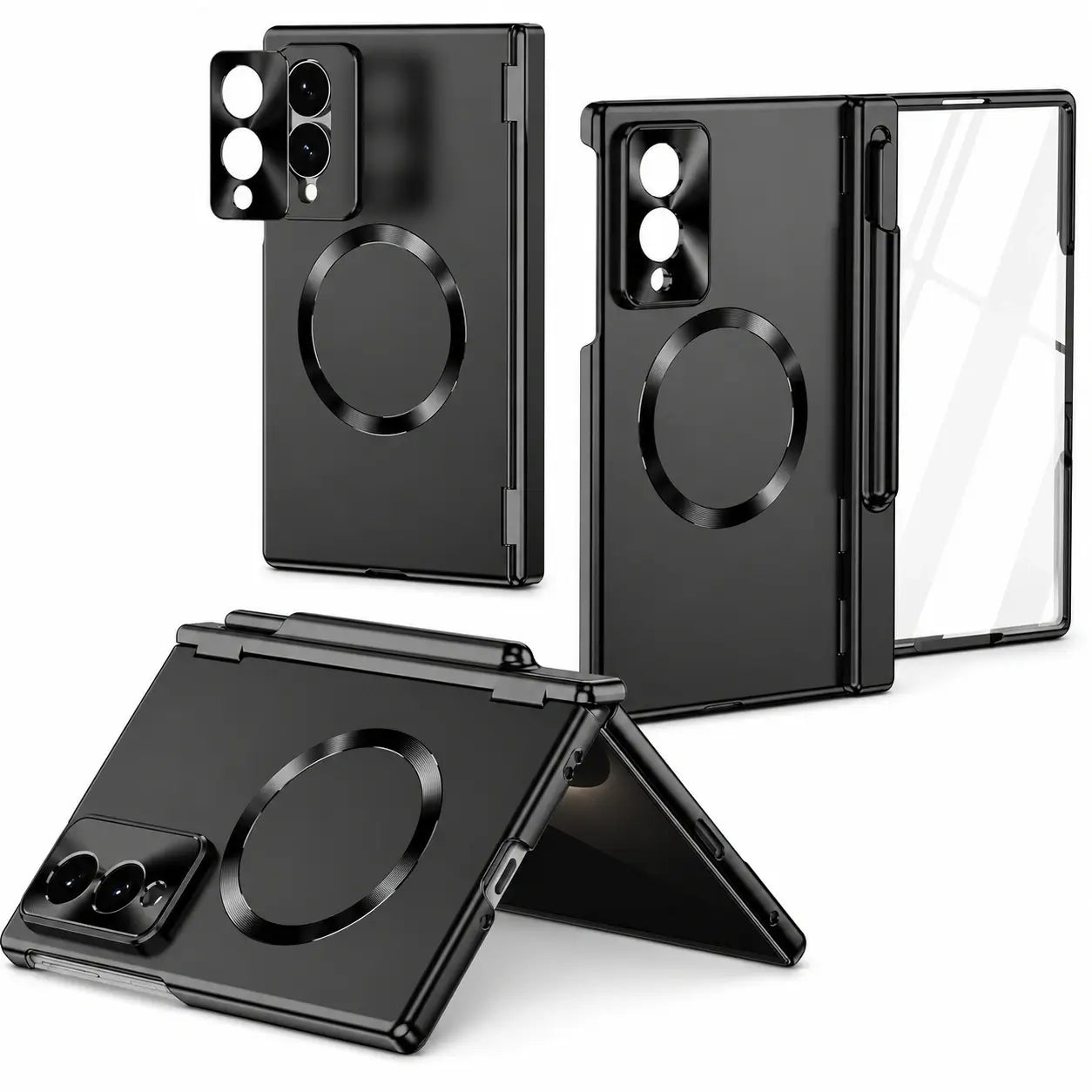 Magnetic Hinge Case with Glass & Stylus for Samsung Galaxy Z Fold 8