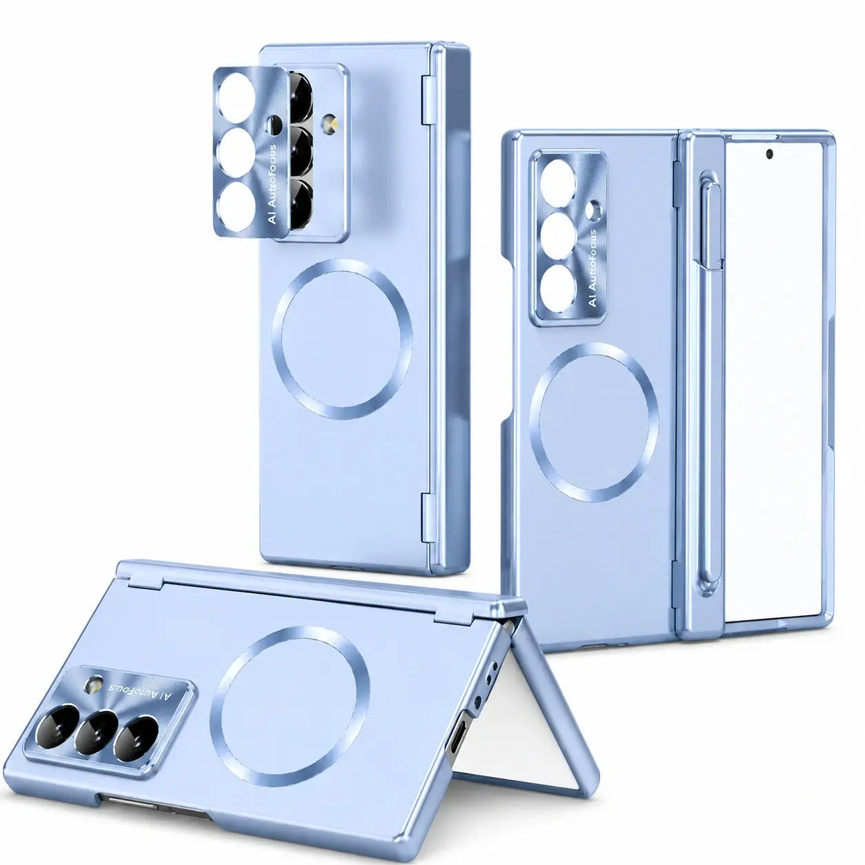 Magnetic Hinge Case with Glass & Stylus for Samsung Galaxy Z Fold 8