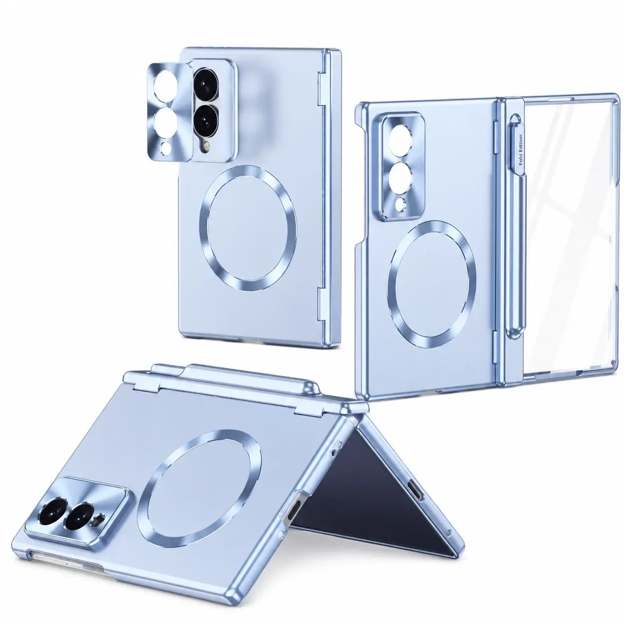 Magnetic Hinge Case with Glass & Stylus for Samsung Galaxy Z Fold
