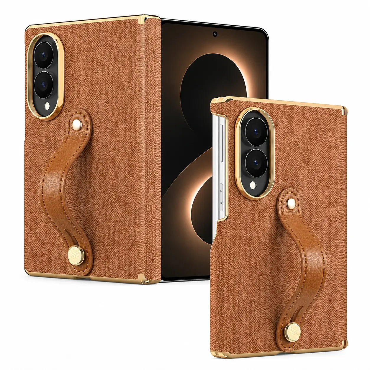 Samsung Galaxy Z Fold 8 Leather Wrist Strap Case