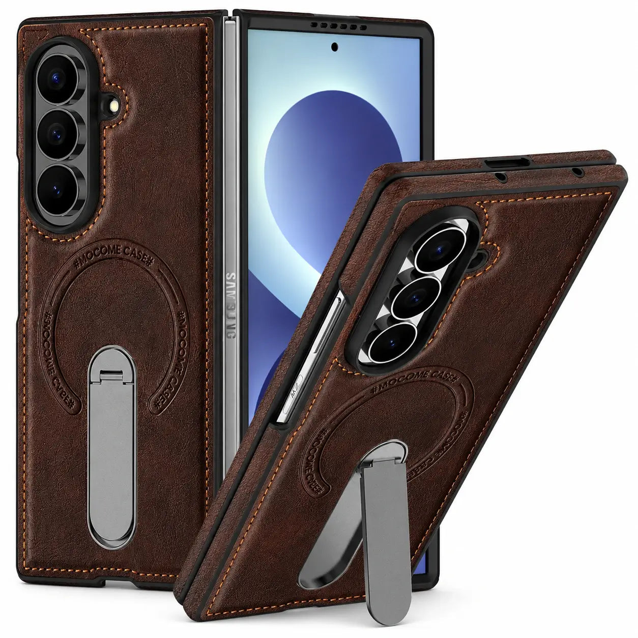 Samsung Galaxy Z Fold 8 Leather MagSafe Kickstand Case