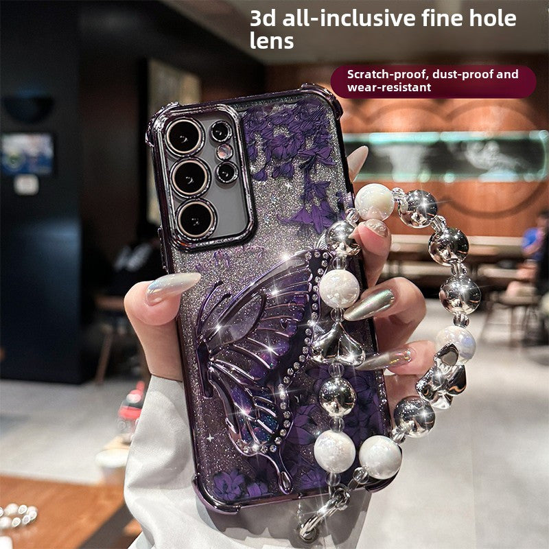 LuxeFloat – Quicksand Glitter Butterfly Case with Bracelet for Galaxy S Series