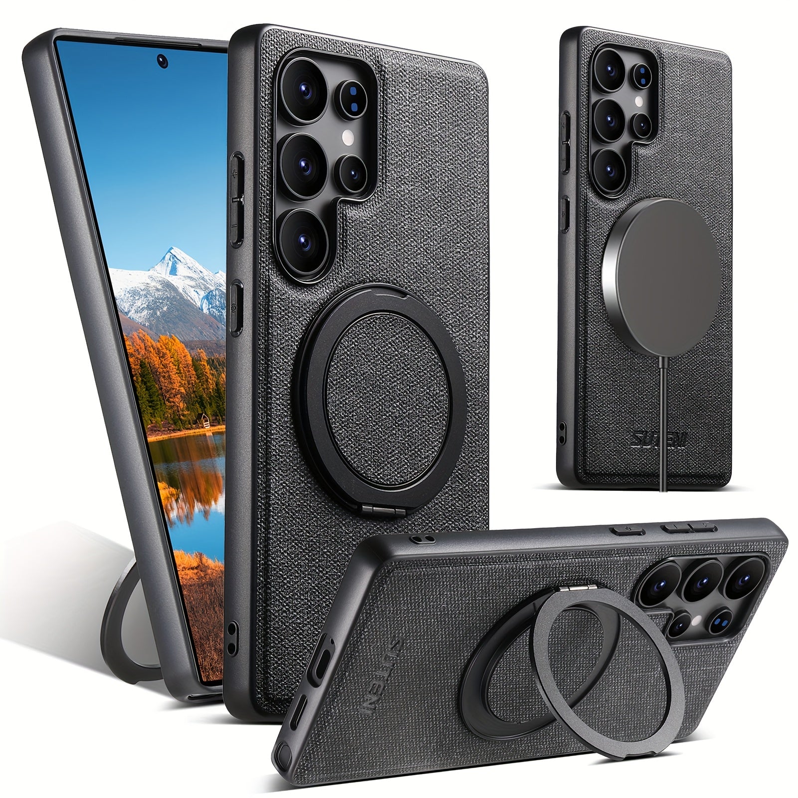 RingMag Leather Case For Samsung Galaxy S Series