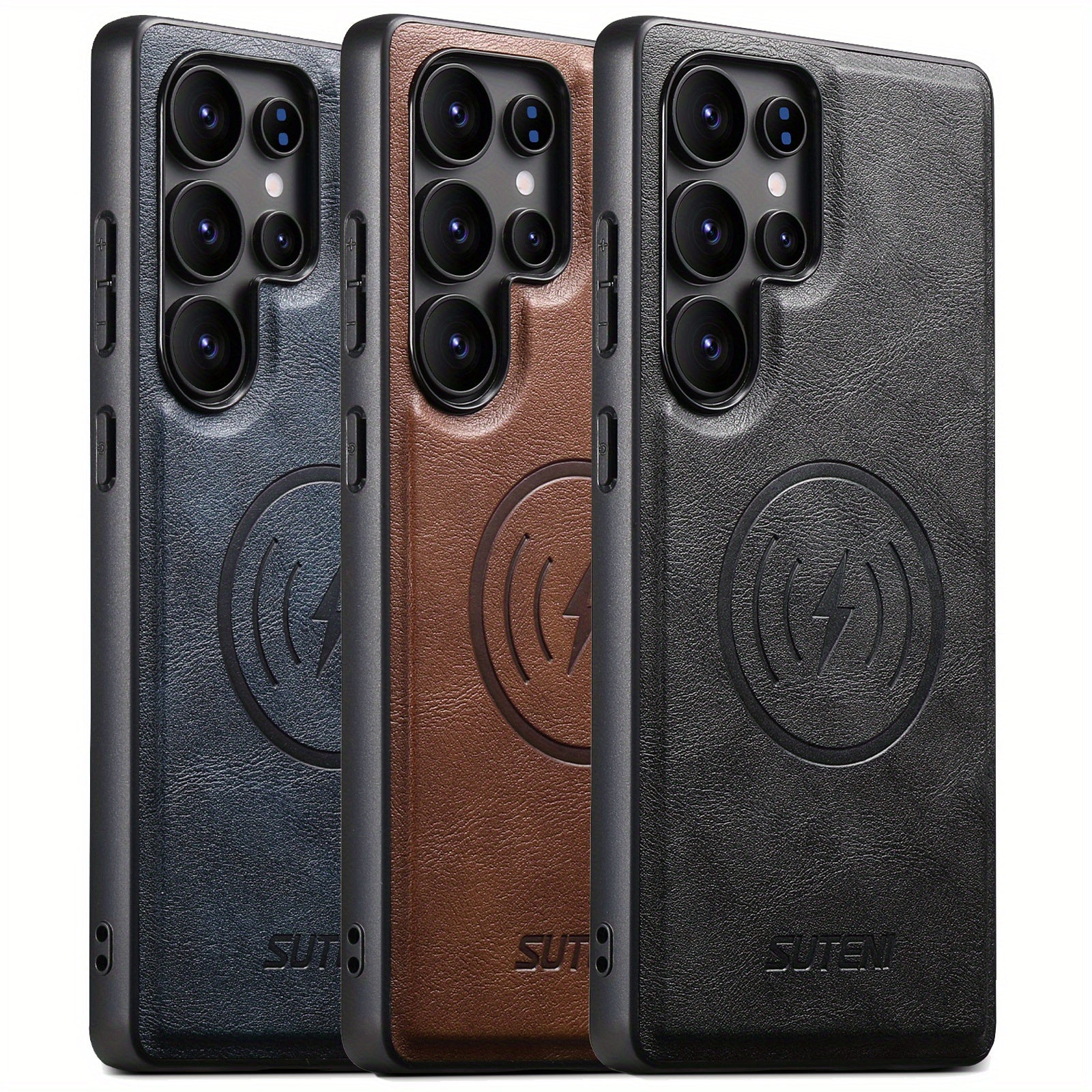 MagVolt Luxe – Magnetic Cowhide Leather Case for Galaxy S Series