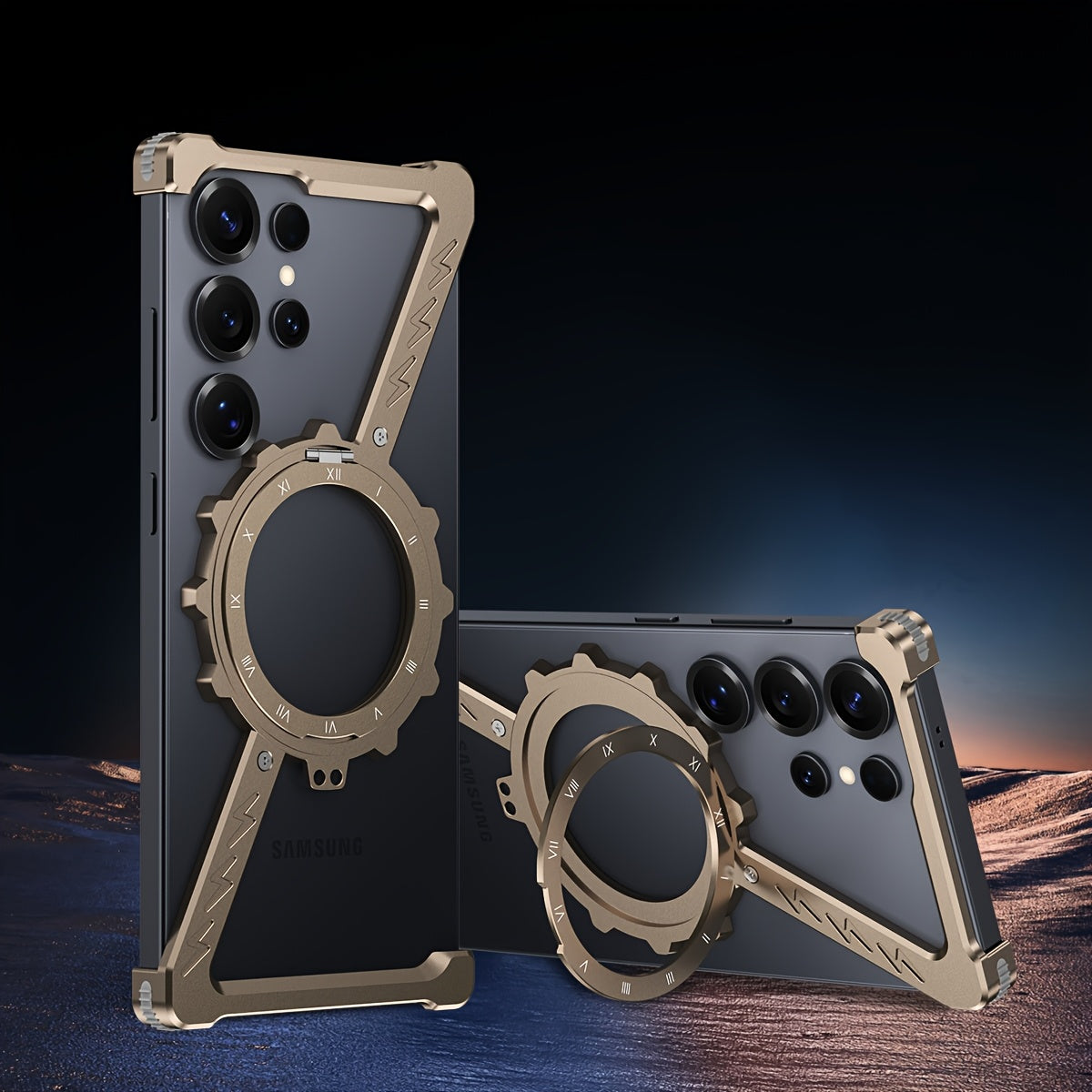 Z-Stand AlloyGuard – Futuristic Rotating Kickstand Case for Galaxy S Ultra Series
