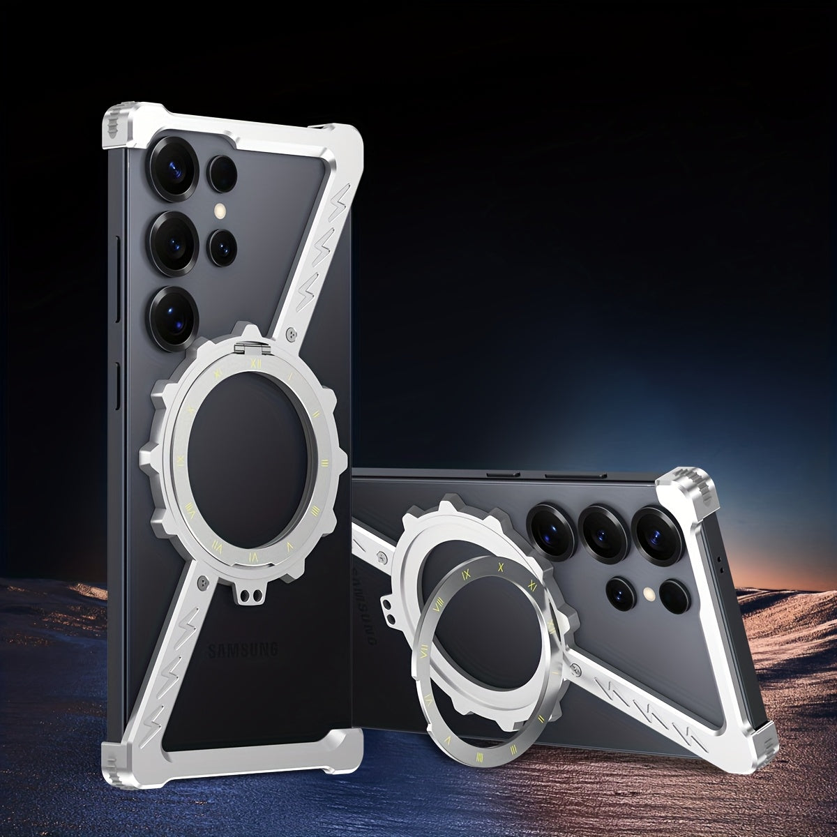 Z-Stand AlloyGuard – Futuristic Rotating Kickstand Case for Galaxy S Ultra Series