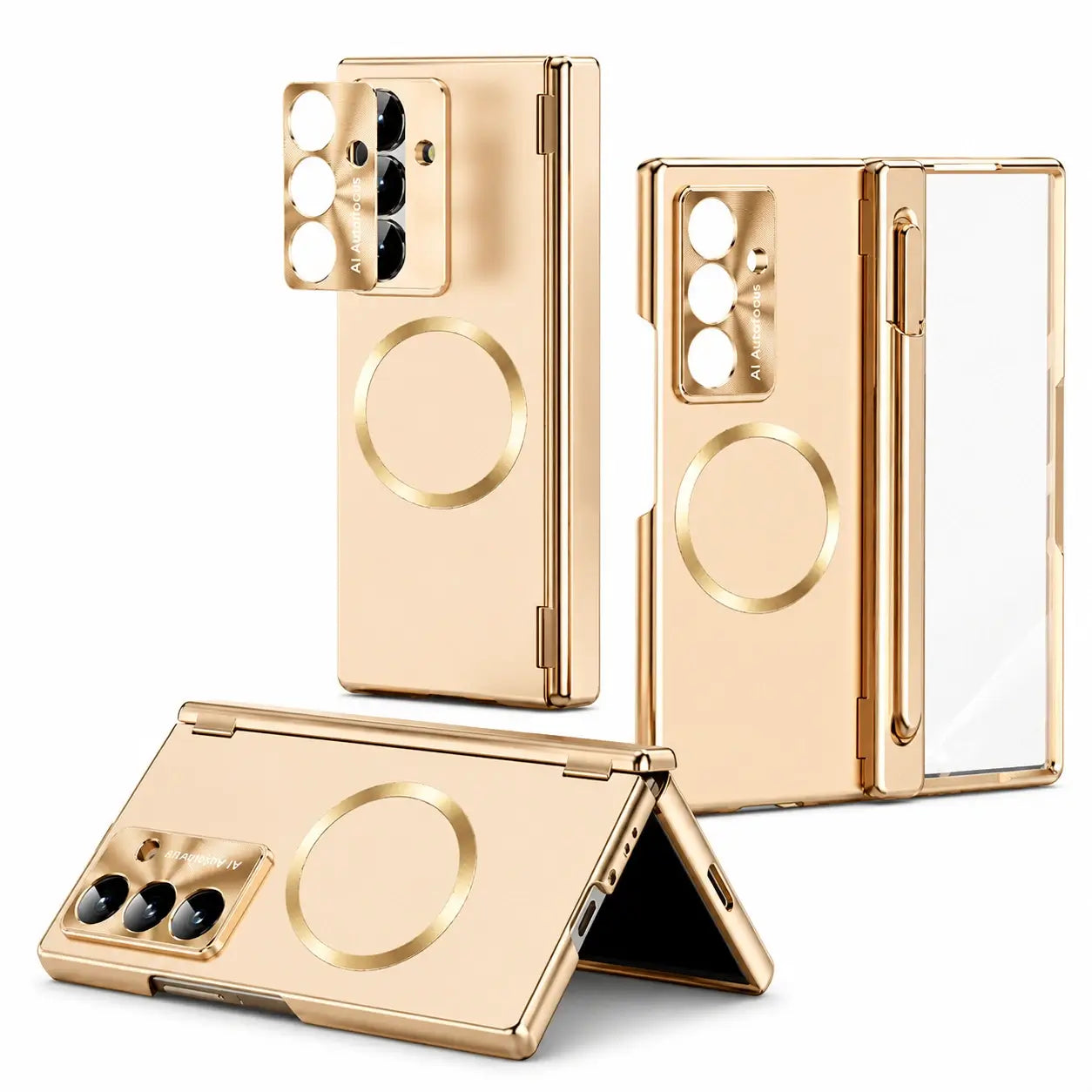 Magnetic Hinge Case with Glass & Stylus for Samsung Galaxy Z Fold 8