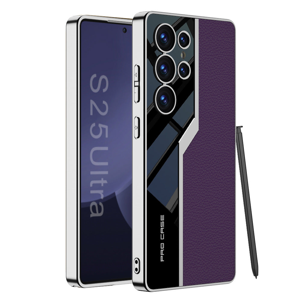 Samsung Galaxy S Ultra Leather Case – Electroplated Matte Back Cover