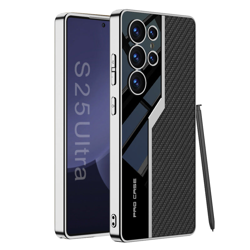 Samsung Galaxy S Ultra Leather Case Electroplated Matte Back Cover Sale Carbon Fiber Green Black Purple