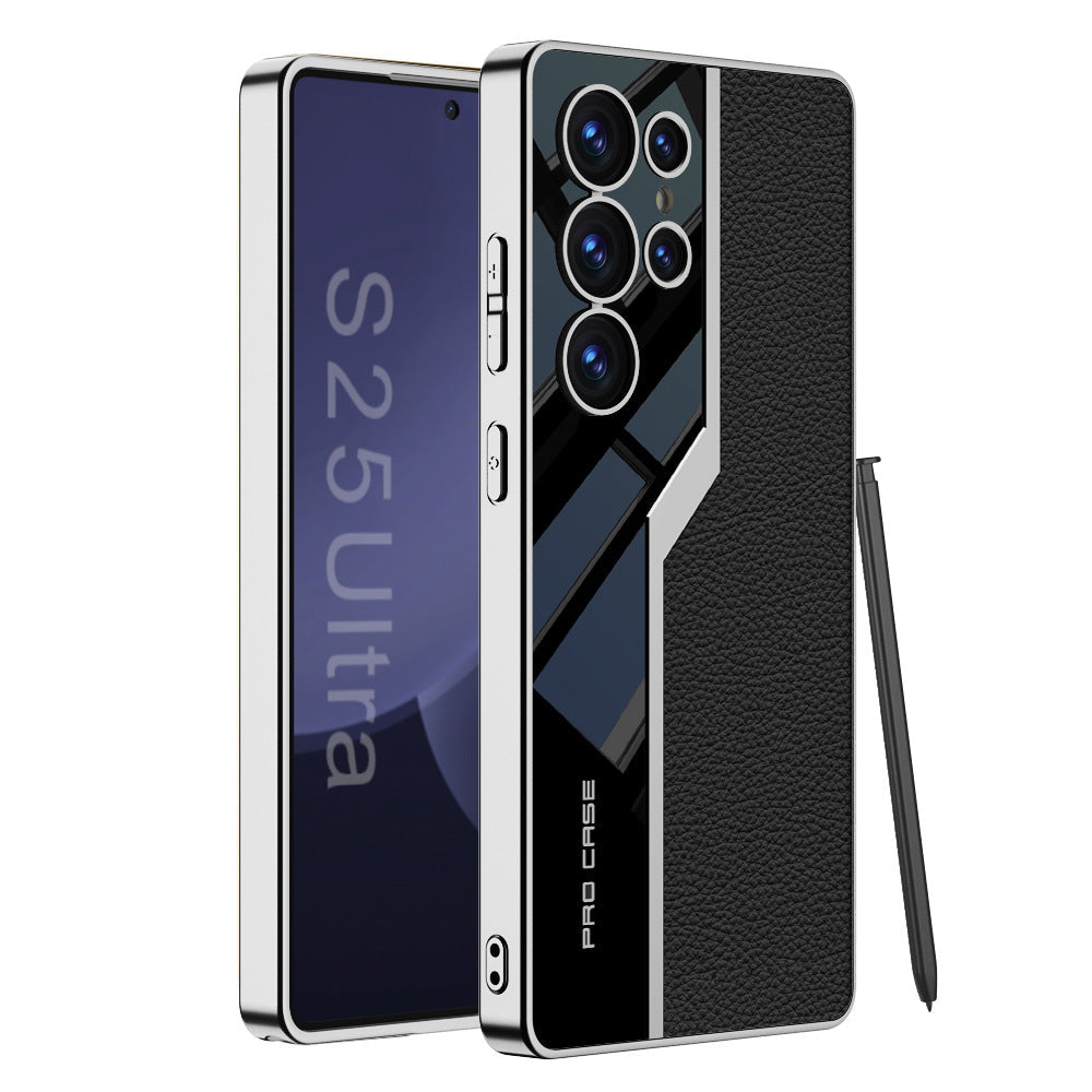 Samsung Galaxy S Ultra Leather Case – Electroplated Matte Back Cover