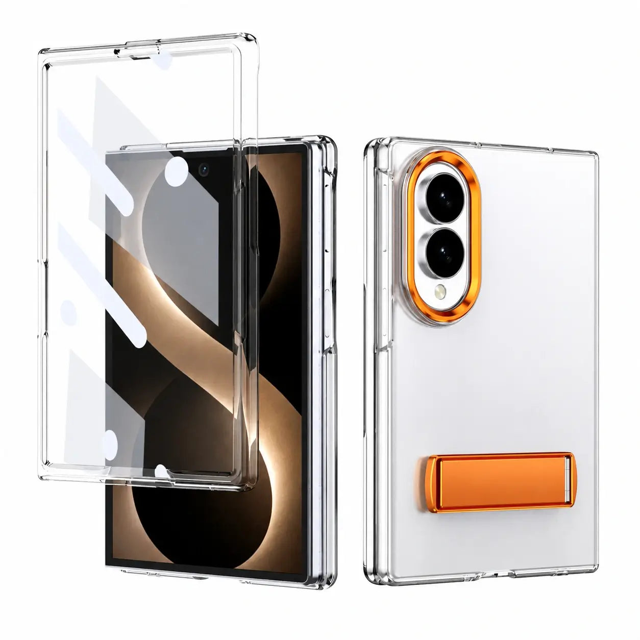 Transparent Stand Case with Screen Protection for Samsung Galaxy Z Fold 8