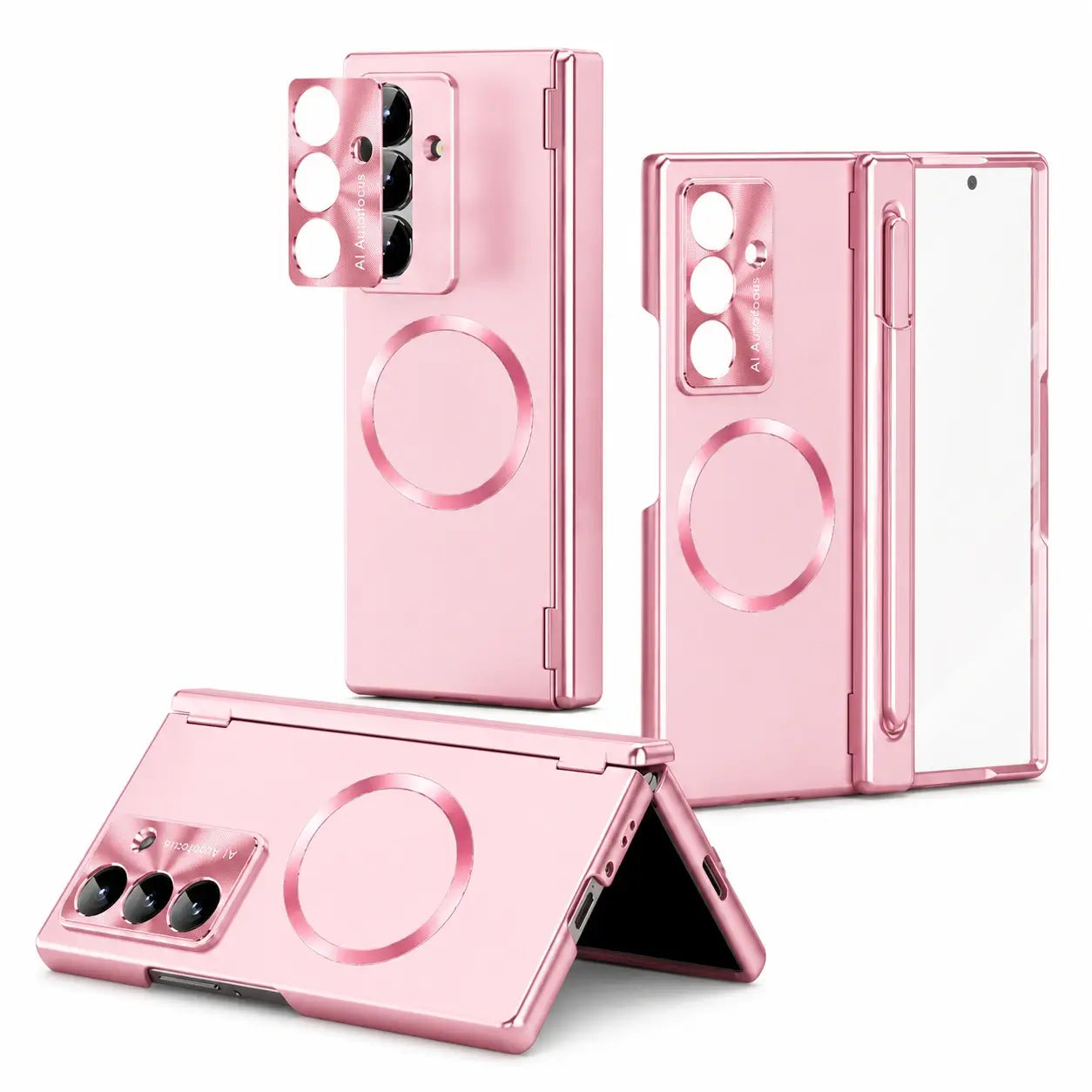 Magnetic Hinge Case with Glass & Stylus for Samsung Galaxy Z Fold 8