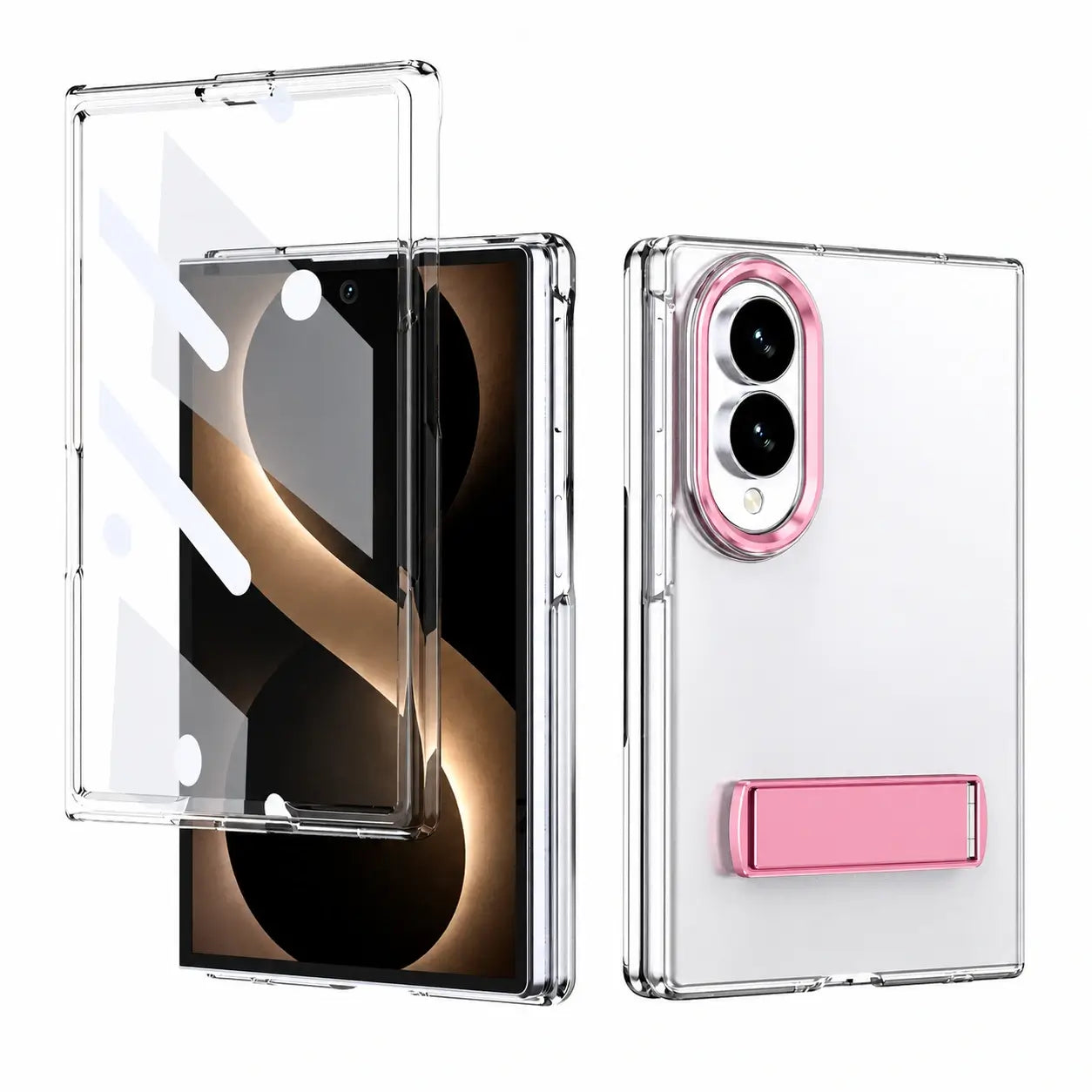 Transparent Stand Case with Screen Protection for Samsung Galaxy Z Fold 8