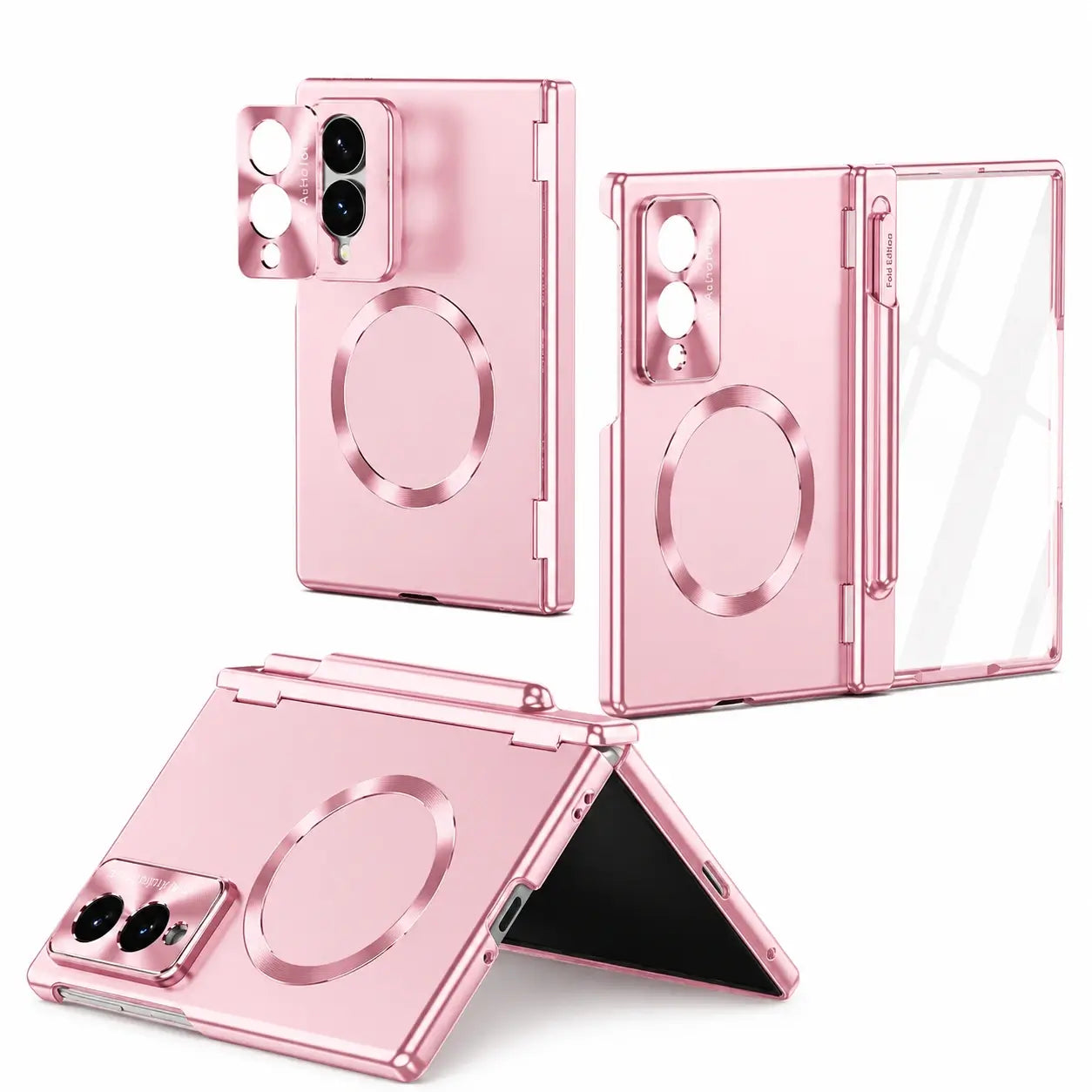 Magnetic Hinge Case with Glass & Stylus for Samsung Galaxy Z Fold 8