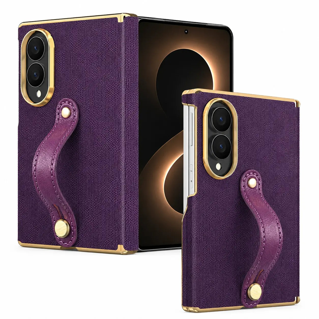 Samsung Galaxy Z Fold 8 Leather Wrist Strap Case