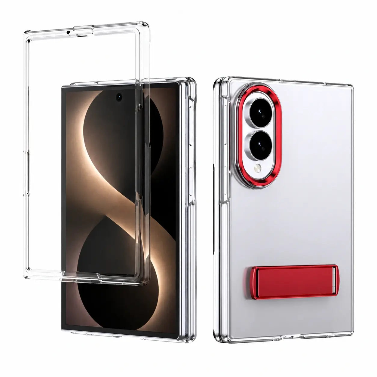 Transparent Stand Case with Screen Protection for Samsung Galaxy Z Fold 8