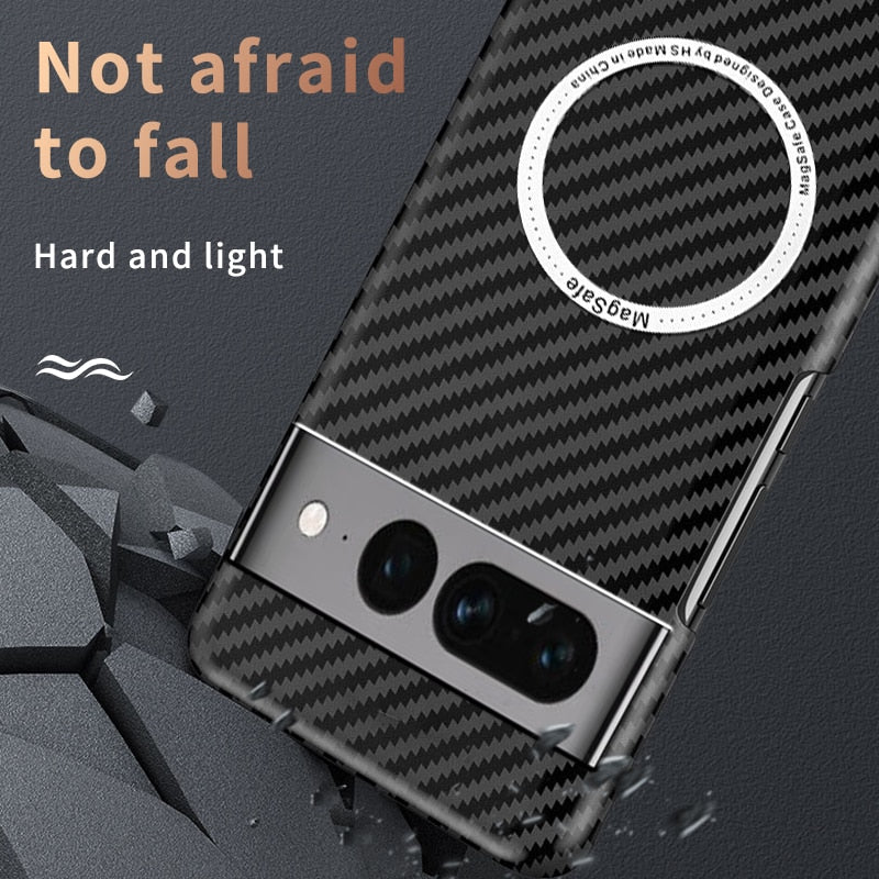 Wireless Carbon Fiber Phone Case For Google Pixel 7 - Odin case