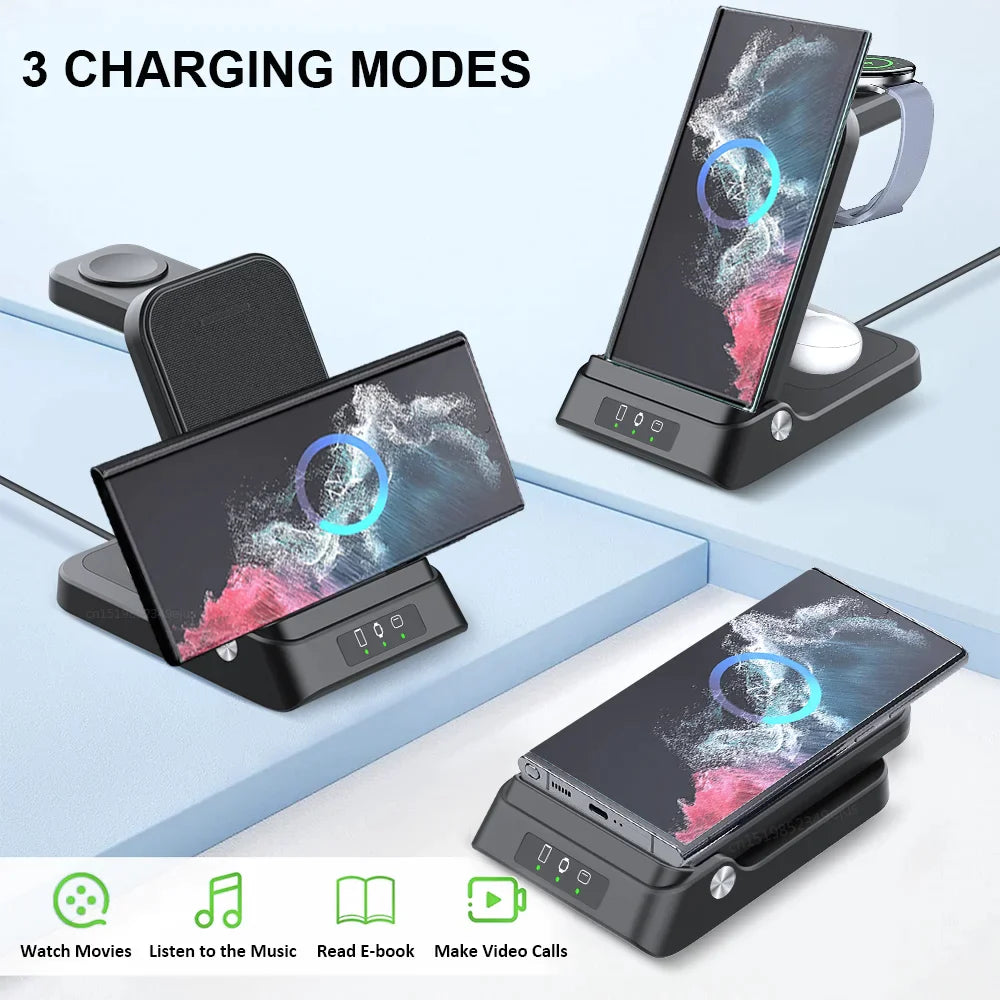 3 in 1 Foldable Wireless Charger for Galaxy S24 Series - Odin case
