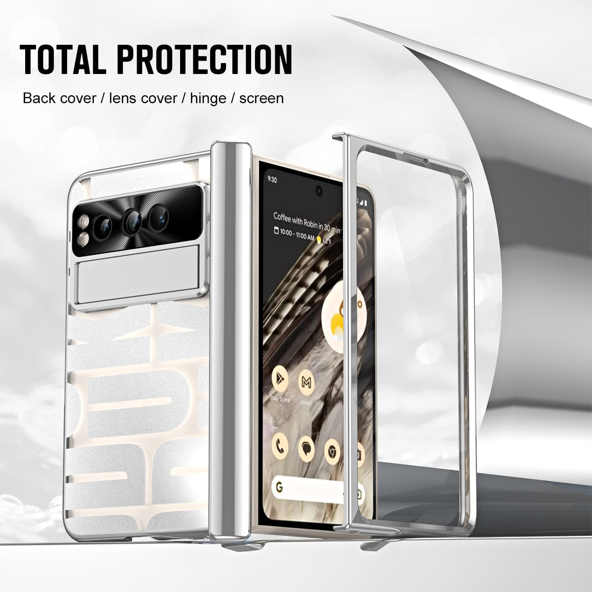 Luxury Silver Google Pixel Fold Case - Odin case